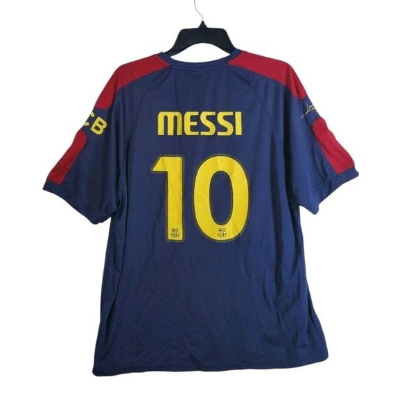 FCB Soccer Jersey Shirt #10 Messi Mens XL Fits L Blue Maroon SS - Picture 11 of 11